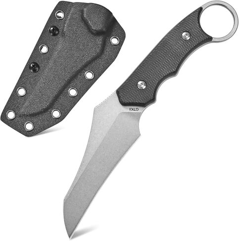 Gtkii GTK49 Cool Fixed Blade Knife AUS-10 Stainless Steel Blade Micarta Full Tang Handle EDC Claw Knifes for Outdoor Working Camping(black) in Saudi Arabia