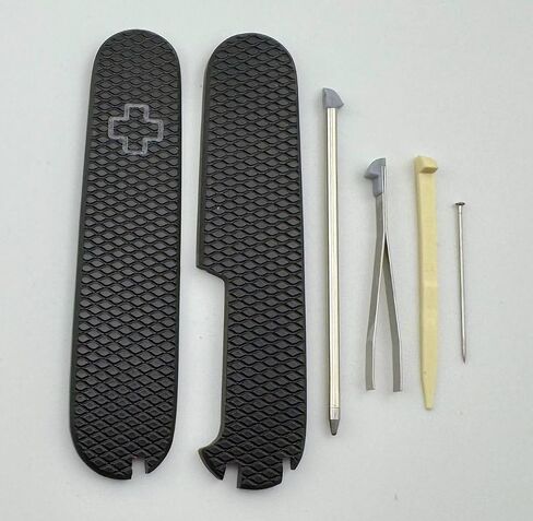 Replacement Covers For Victorinox Scales Plus 91mm Diamond Textured G10 Handles With Toothpick Tweezers Pin And Ballpoint Pen in Kuwait