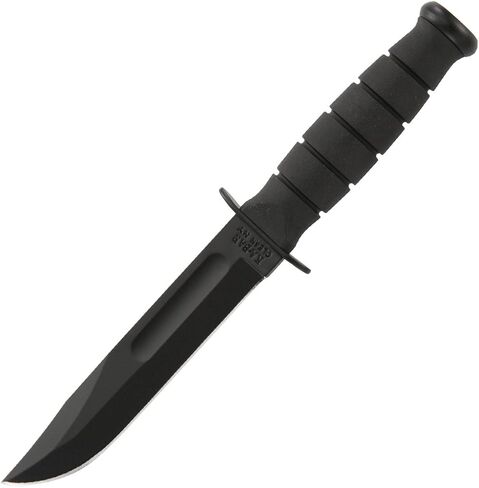 KA-BAR Short Black Straight Edge Fixed Blade Knife with Sheath, Compact Utility Outdoor Knife in Kuwait