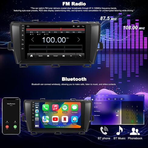 4+64G 9in Upgrade Car Radio for Toyota Prius 2010 2011 2012 2013 2014 2015 in Saudi Arabia