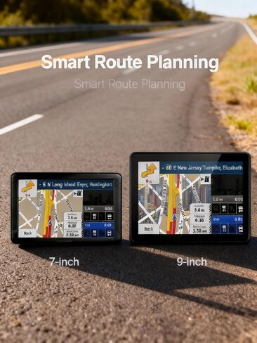 7/9 Inch Touch Screen Truck GPS for Commercial Drivers | Lifetime Free 2026 Maps, Hands-Free Voice Guidance, Custom Truck Routing & Speed Safety Alerts in Kuwait