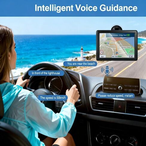 7/9 Inch Touch Screen Truck GPS for Commercial Drivers | Lifetime Free 2026 Maps, Hands-Free Voice Guidance, Custom Truck Routing & Speed Safety Alerts in Kuwait
