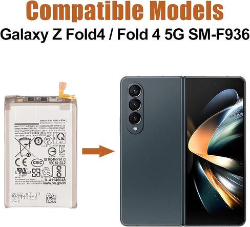 Duotipa New EB-BF936ABY Replacement Battery Compatible with Samsung Galaxy Z Fold4 / Fold 4 5G SM-F936 with Repair Tools Kit in Kuwait