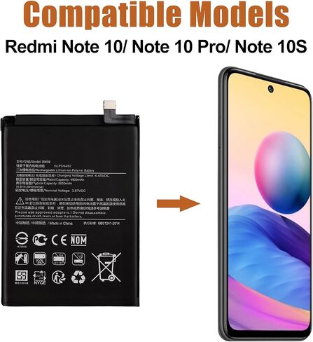 Duotipa New BN59 Replacement Battery for Redmi Note 10 / Note 10 Pro/Note 10S with Repair Tools Kit in Kuwait