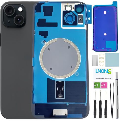 15 Plus Back Glass Replacement for iPhone 15 Plus Rear Back Cover Glass Waterproof and Camera Lens+Professional Repair Tool Kit (Green) in Kuwait