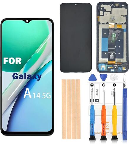 OEM 6.6 inch LCD Digitizer for Samsung Galaxy A14 5G Screen Replacement A146u s146vl A146a Touch Display, Full HD Digitizer Assembl with Full Accessories（SM-A14 5G Black with Frame） in Kuwait
