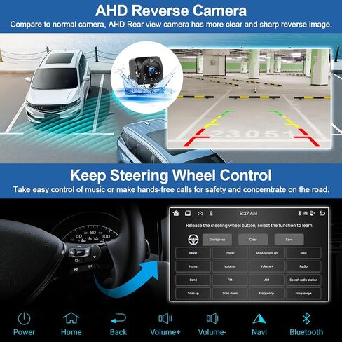 Car Radio for GMC Acadia 2013 2014 2015 2016 with Wireless Carplay Android Auto, 8 inch HD Touch Screen Car Stereo Android 15 Radio with GPS Bluetooth WiFi FM RDS Backup Camera 2G+64G in Kuwait