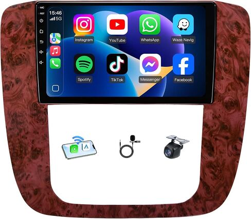 Android 15 Upgrade Car Radio Stereo for Chevy Silverado Tahoe Suburban 2007-2013 GMC Yukon Sierra: 9.2" QLED HD Touchscreen - 5G WiFi Wireless Carplay/Android Auto 1080P Backup Camera GPS FM/RDS in Kuwait