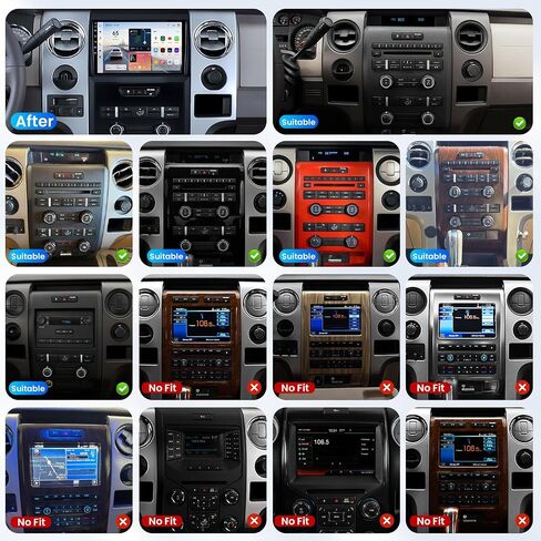 8Core Car Radio for Ford F150 2009-2014: 9 Inch HD Touchscreen Stereo with Wireless Carplay Android Auto 5G WiFi GPS Bluetooth FM 15EQ DSP SWC 1080P Backup Camera (Only fit Manual AC) in Kuwait