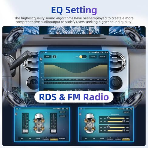 8Core Car Radio for Ford F150 2009-2014: 9 Inch HD Touchscreen Stereo with Wireless Carplay Android Auto 5G WiFi GPS Bluetooth FM 15EQ DSP SWC 1080P Backup Camera (Only fit Manual AC) in Kuwait