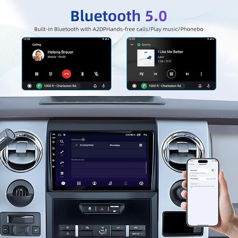 8Core Car Radio for Ford F150 2009-2014: 9 Inch HD Touchscreen Stereo with Wireless Carplay Android Auto 5G WiFi GPS Bluetooth FM 15EQ DSP SWC 1080P Backup Camera (Only fit Manual AC) in Kuwait
