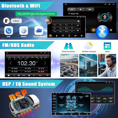 Car Stereo Radio Compatible for Nissan Rogue 2013 with Carplay Android Auto GPS Navigation 7in Touchscreen Car Radio Player with Bluetooth WiFi FM/RDS SWC Split Screen + Backup Camera in Kuwait