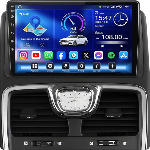 [4+64G] Car Radio for Dodge Grand Caravan 2011-2020: 1280 * 800 HD 9 InchTouchscreen Car Stereo with Wireless CarPlay Android Auto 5GWiFi BT5.4 FM HiFi 32EQ GPS Backup Camera in Kuwait