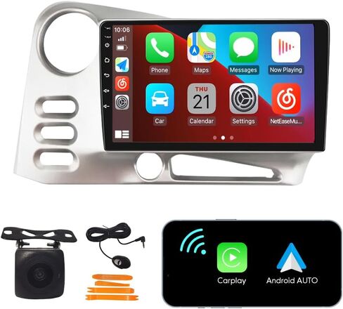 [4G 64G] Android Car Stereo FM Radio Carplay Android Auto 9" Touchscreen Headunit Media Player with Backup Camera for Toyota Corolla Matrix 2003 2004 2005 2006 2007 2008 LHD in Kuwait
