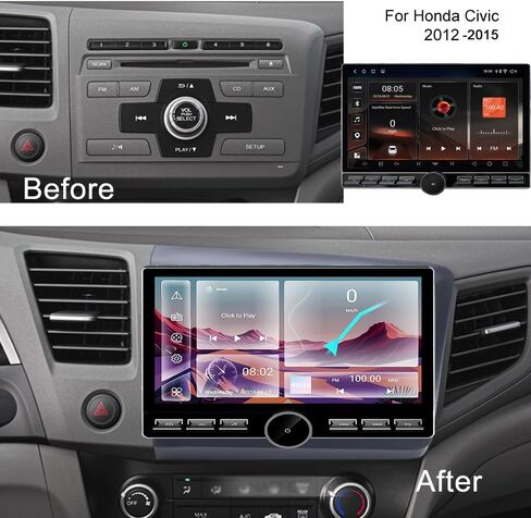 Car Stereo Radio for Honda Civic 2012-2015, 10.8" Touchscreen in Kuwait