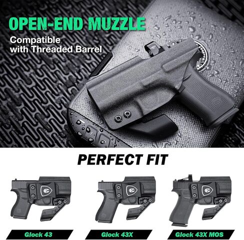 TSG Concealed IWB Kydex RH Holster with Claw & Optic Cut, Adjustable Retention & Cant Fits: G43/G43X/G43X MOS in Kuwait