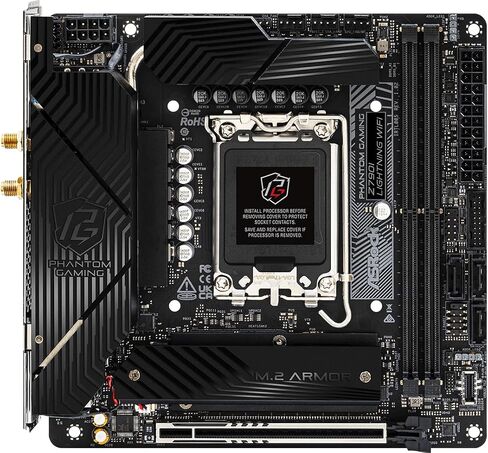 ASRock Phantom Gaming Intel Z790I Lightning WiFi DDR5 DIMMs up to 8600+ (OC) MHz 128GB LGA1700 M.2 Mini-ITX Motherboard SATA3 6.0 Gb/s Z790 802.11axe Wi-Fi 6E PCIe 5.0 x16 in Kuwait
