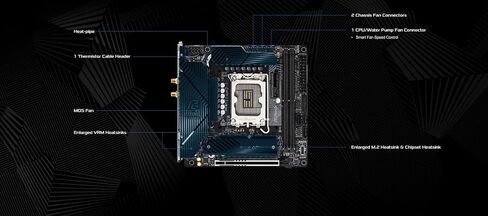 ASRock Phantom Gaming Intel Z790I Lightning WiFi DDR5 DIMMs up to 8600+ (OC) MHz 128GB LGA1700 M.2 Mini-ITX Motherboard SATA3 6.0 Gb/s Z790 802.11axe Wi-Fi 6E PCIe 5.0 x16 in Kuwait