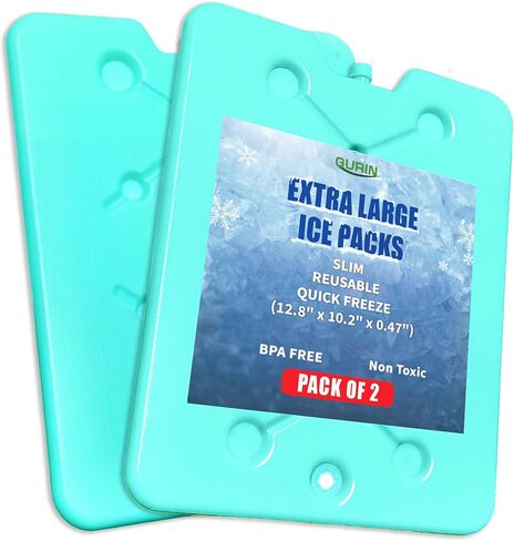 GURIN Reusable Ice Packs for Lunch Box/Coolers, Bag, or Backpack Coolers - Cold Up to 8-12 Hours Long Lasting for Camping Picnic, Outdoor Activities, Food Delivery in Kuwait