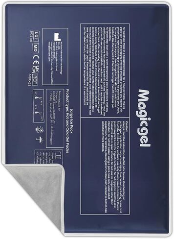 Magic Gel Ice Packs for Injuries Reusable (15" x 11") - Grey Large Ice Pack - Flexible Cold Cooling Pad - Gel Pack for Shoulder, Back, Hip, Knee, Leg, Lower Back (Gray) in Saudi Arabia