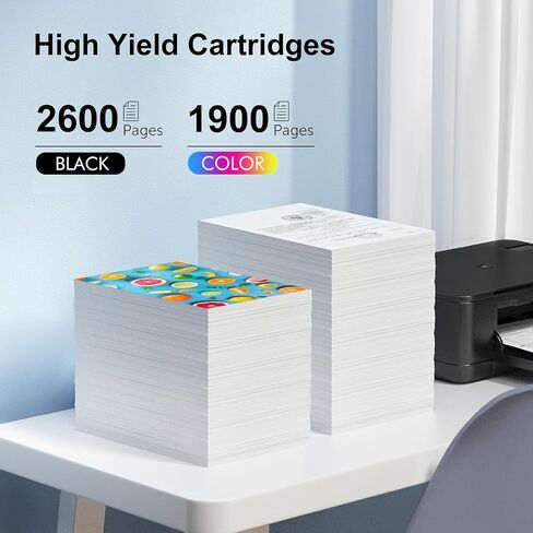 Remanufactured Ink Cartridges for Epson 802 802XL 5 Combo Pack (Black, Cyan, Magenta, Yellow) to use with Workforce Pro WF-4720 WF-4730 WF-4734 WF-4740 Printers in Kuwait
