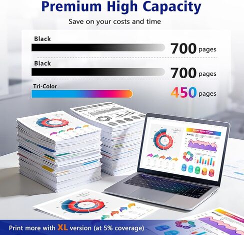 67XL Ink Cartridges Black/Color Combo Pack Replament for HP Ink 67 67XL in Kuwait