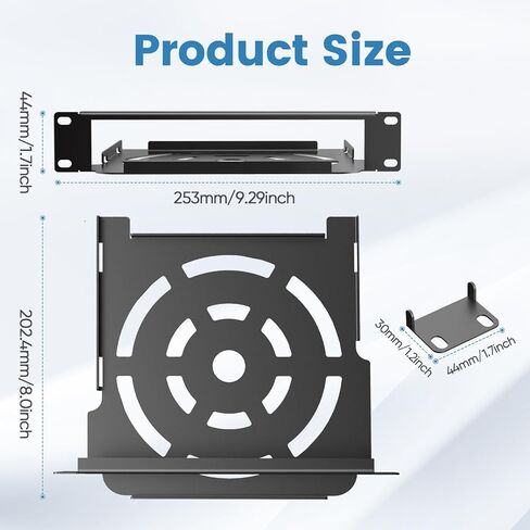 10 inch 1U Rack Mount for Apple Mac mini M2 and M1 Models, 8" Depth in Kuwait