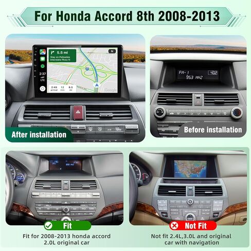 Car Radio Stereo for Honda Accord 2008-2013, CarPlay Android Auto in Saudi Arabia