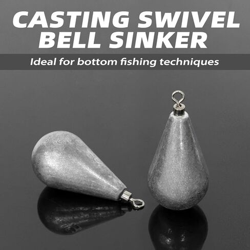 5-Pack Fishing Weights, 20g Sinkers for Fishing with Swivel, Heavy Fishing Sinker & Weight Set for Freshwater in Kuwait