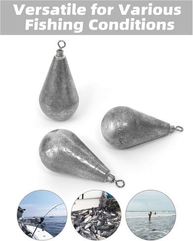 5-Pack Fishing Weights, 20g Sinkers for Fishing with Swivel, Heavy Fishing Sinker & Weight Set for Freshwater in Kuwait