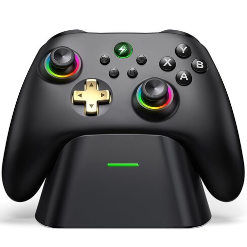 Wireless PC Gaming Controller - Hall Effect Joystick - No Drift, 2.4G & Wired 1000Hz Polling Rate, Remappable Buttons, Turbo & Vibration, Bluetooth Gamepad for PC/Switch/iOS/Android with Charging Dock in Kuwait