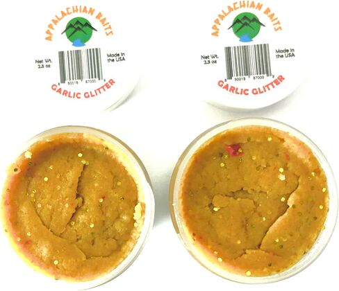 Garlic Glitter 2-Pack, Soft Sinking Dough Bait, Scented, (Trout, Steelhead, Panfish), 2.5 oz in Kuwait