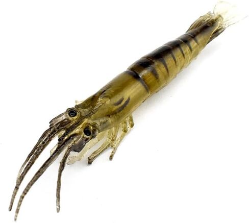 Pack of 10 2.75" Shrimp Lures Soft Plastic Bait Simulation Prawn Saltwater Hooks in Kuwait