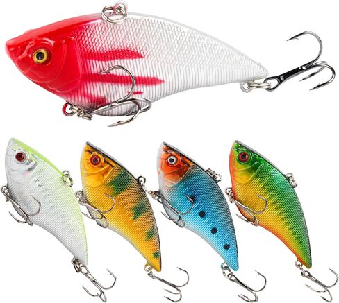 Lipless Crankbaits VIB Fishing Lures, 5/10 PCS Sinking Rattling Hard Baits with Sharp Treble Hooks, Long Cast Search Bait for Bass Trout Walleye Pike - Freshwater & Saltwater in Kuwait
