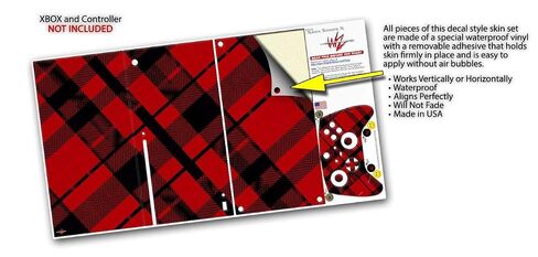 WraptorSkinz Skin Decal Vinyl Wrap compatible with the XBOX Series X Console and Controller - Red Plaid (GAMING CONSOLE NOT INCLUDED) in Kuwait