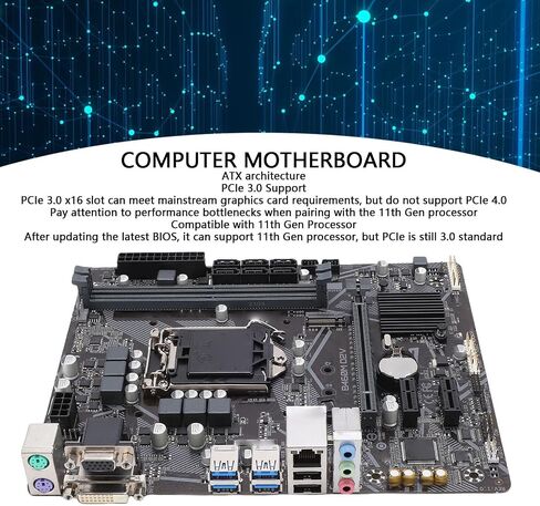GOWENIC B460M D2V Computer Motherboard, LGA 1200 DDR4 M ATX PC Gaming Motherboard for Core i9 i7 i5 i3, Serial ATA III, DVI and VGA Port, USB 3.2, USB 2.0, 1xPCI E X1 in Kuwait