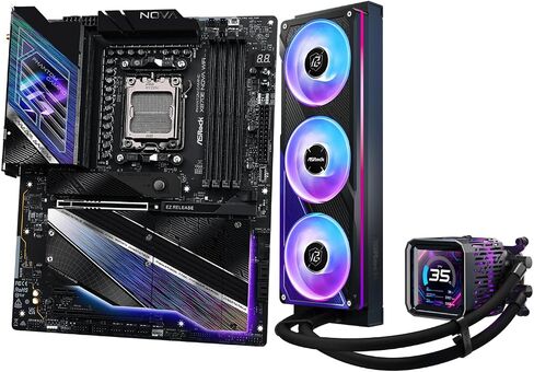 ASRock X870E Nova WiFi Motherboard & Phantom Gaming 360 LCD AIO Cooler Bundle | Flagship AM5 Platform with 3.4" LCD Display in Kuwait