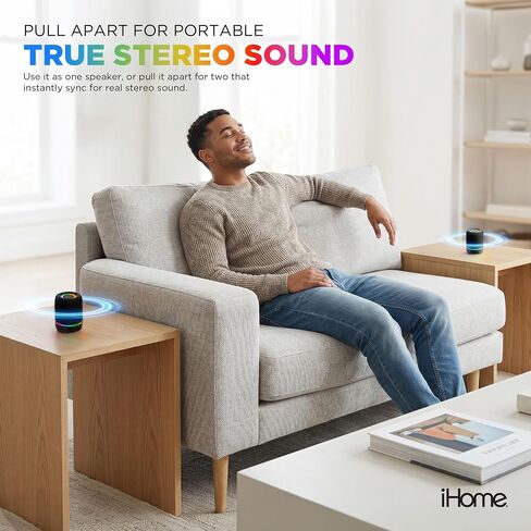 iHome 2-in-1 Portable Wireless Bluetooth Speaker with RGB Lights in Kuwait