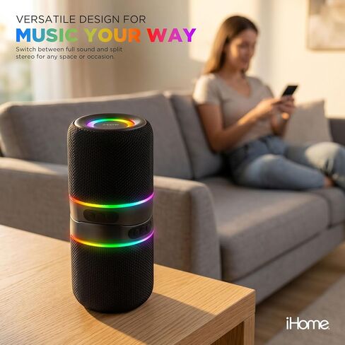 iHome 2-in-1 Portable Wireless Bluetooth Speaker with RGB Lights in Kuwait