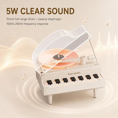 Piano Bluetooth Speaker with LED Expression, Speaker for Room Decoration, Perfect for Cafes, Restaurants, Vintage Cloth Stores, Bedroom etc. in Kuwait
