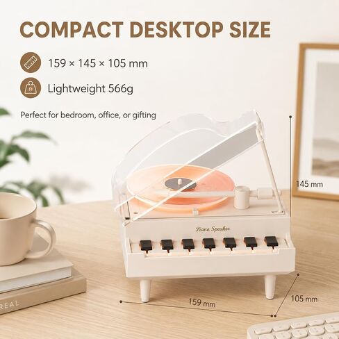 Piano Bluetooth Speaker with LED Expression, Speaker for Room Decoration, Perfect for Cafes, Restaurants, Vintage Cloth Stores, Bedroom etc. in Kuwait