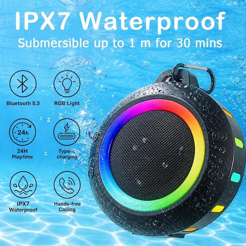 Waterproof Shower Bluetooth Speaker,IPX7 Gifts for Men Women Teens in Kuwait