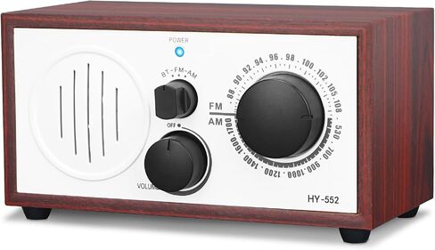 Vintage Wood AM FM Bluetooth Speaker Radio Plug in Wall, Elegant and Retro Design, Old Fashion Radio Bluetooth Speaker with Aux in, Headphone Jack for Home, Office, Kitchen, Gift in Kuwait