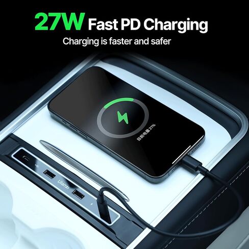 VIJIM USB Hub for Tesla, USB-C Typ-C 27W Fast Charging Docking Station in Kuwait
