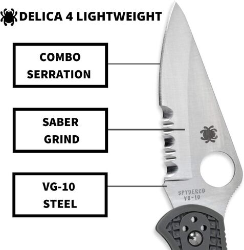 Spyderco Delica 4 Lightweight Signature Folding Knife, CombinationEdge in Kuwait