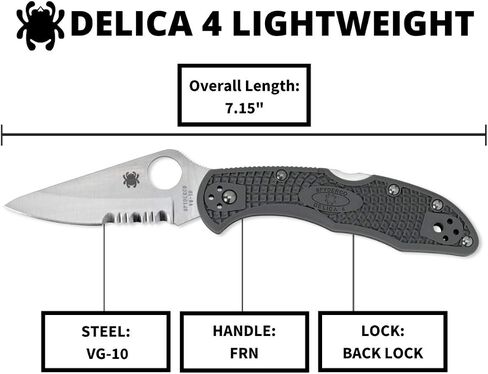 Spyderco Delica 4 Lightweight Signature Folding Knife, CombinationEdge in Kuwait