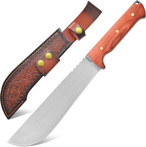 Gtkii GTK45 Fixed Blade Knife 8MM Thick DC53 Steel Blade Full Tang Rosewood Handle Fix Knifes for Camping Bushcraft Collection(Silver) in Saudi Arabia