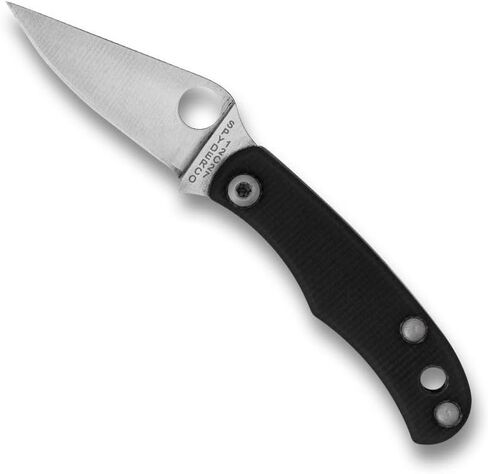 Spyderco Bug Micro-Sized Slipjoint Knife with 1.27 Inch 12C27 Steel Blade and Durable G-10 Black Handle - PlainEdge - C133GBKP in Kuwait