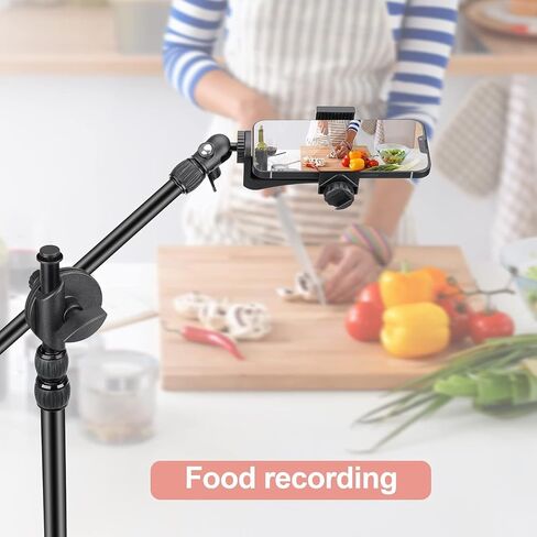FlexiMount Pro Adjustable Overhead Tripod Phone Stand with Desk Clamp, RC Monitor Mirror & Mic Arm for iPhone, YouTube, Zoom, Live Streaming, Video Meeting, Vlog Recording in Kuwait