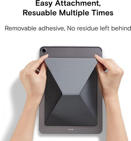 MOFT Invisible Slim Tablet Stand, Adjustable and Foldable Design, Compatible with Tablets Up to 7.9-9.7 Inches, Adhesive Version, Grey in Kuwait